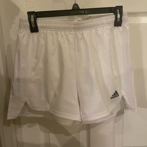 White Adidas shorts, women size small